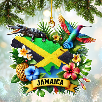 Personalized Map Of Jamaica Ornament Custom Name Decor Gift For Jamaica Lovers