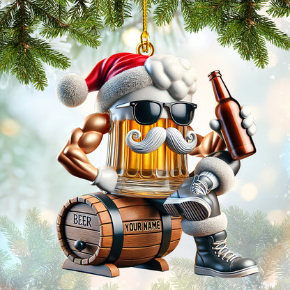 Santa Beer Mug Ornament, Home Decor Christmas Gift For Beer Lovers