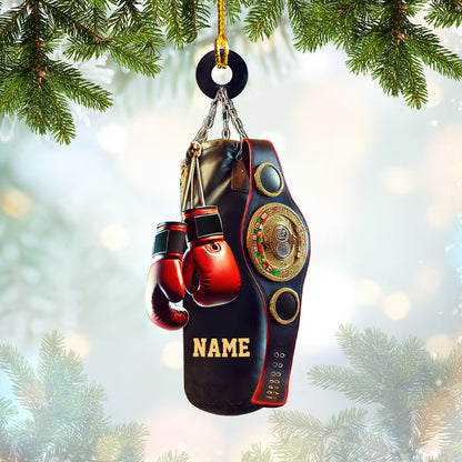 Custom Name Ornament Boxing Training Equipment, Home Decor Gift For Boxing Lovers