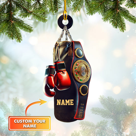 Custom Name Ornament Boxing Training Equipment, Home Decor Gift For Boxing Lovers