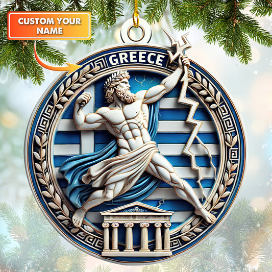 Ornament Custom Name Zeus Greece, Home Decor Gift For Greece Lovers