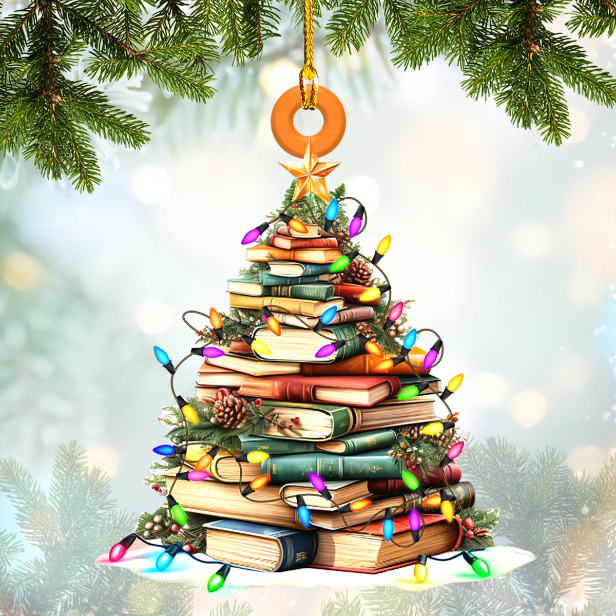 Ornament Christmas Books Tree Home Decor Christmas Gift For Book Lovers