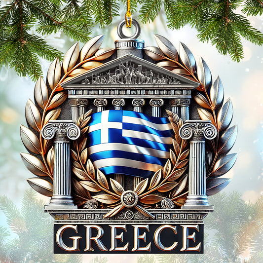 Personalized Pride Greece Ornament Decor Gift For Greece Lovers