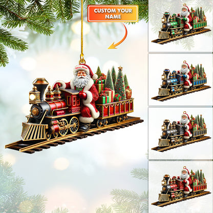 Personalized Santa Express Train Ornament – Custom Holiday Decoration