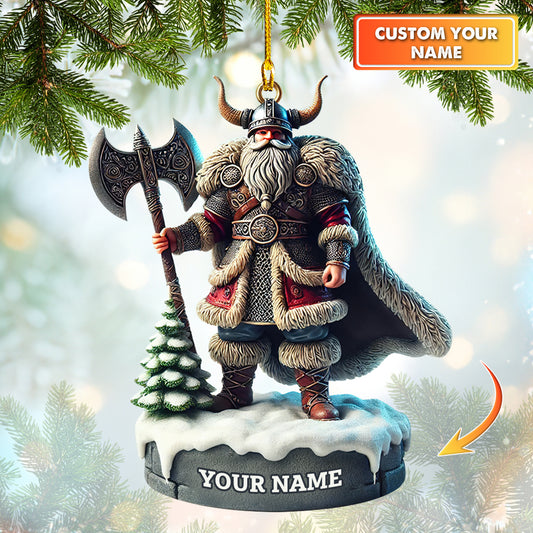 Viking Santa Warrior Christmas Ornament, Home Decor Gift For Viking Lovers