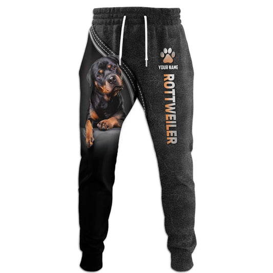 Rottweiler Custom Name Sweatpant Gift For Dog Lover 3D Jogger