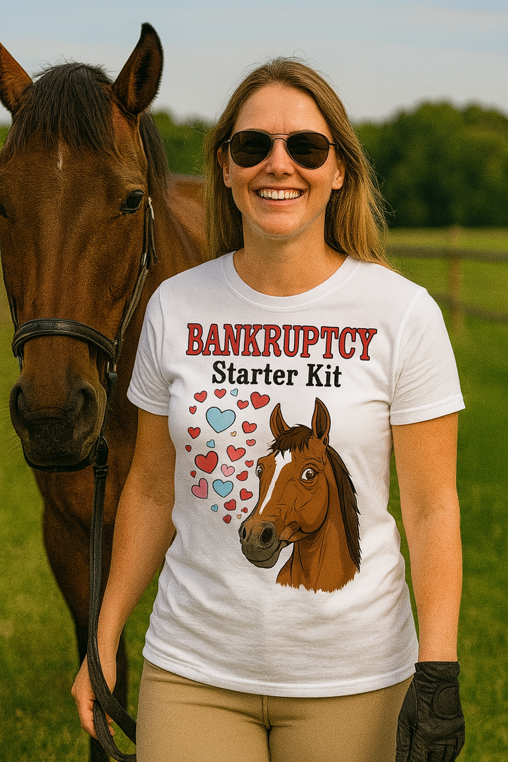 Funny Horse T-Shirt - Bankruptcy Starter Kit, Design for Horse Lovers