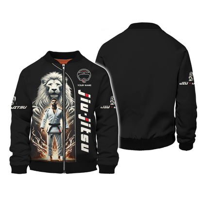 Camisetas personalizadas con el nombre del maestro de Jiu Jitsu con impresión 3D completa, alma de león, regalo para amantes del Jiu Jitsu