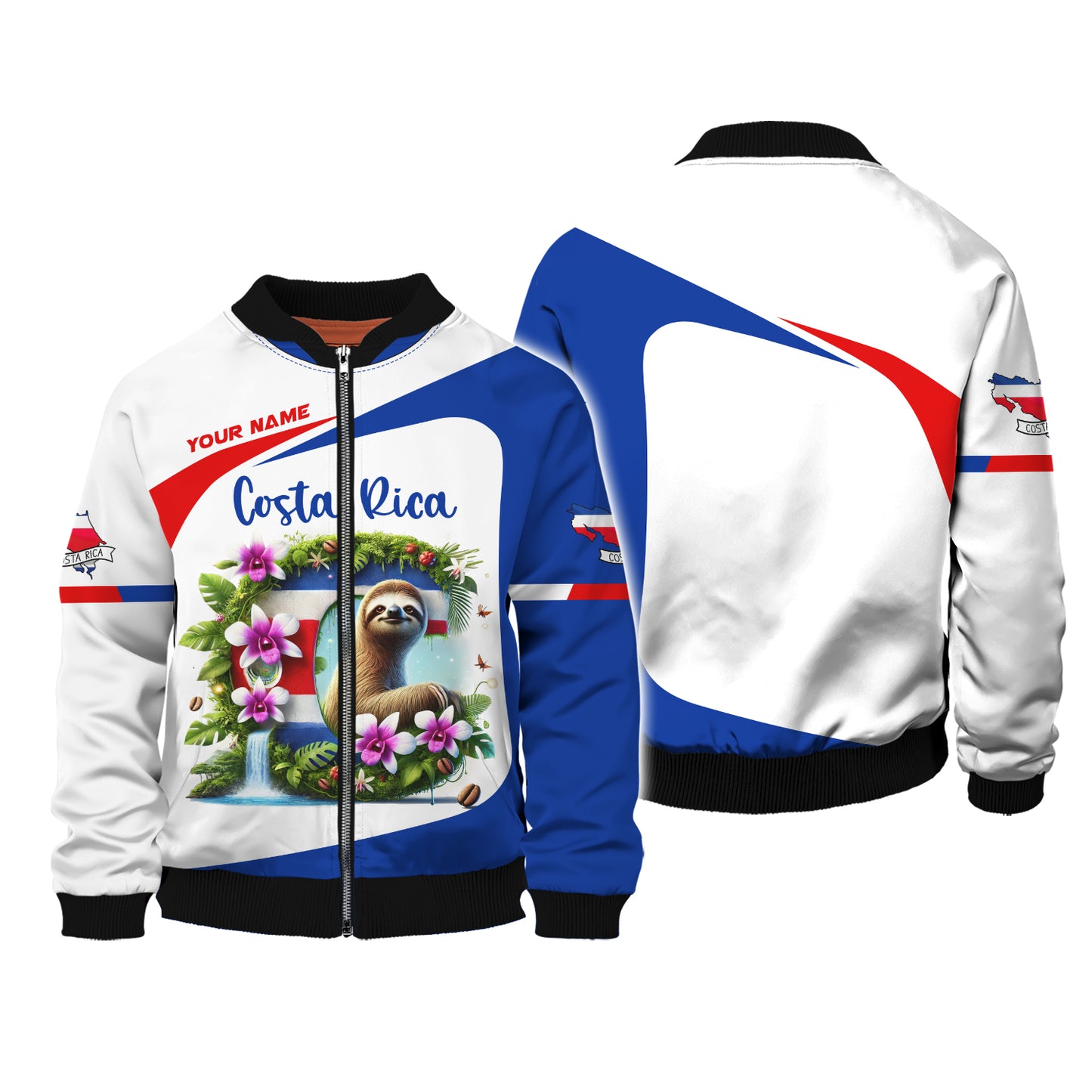 Costa Rica Custom 3D Shirt With Sloth Personalized Name Gift For Costa Rica Lovers