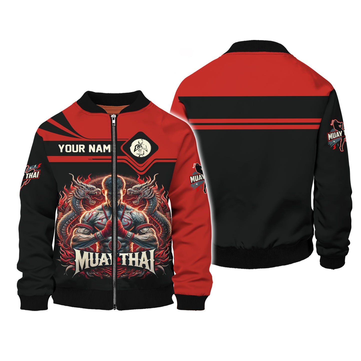 Camiseta de luchador de dragón de Muay Thai con nombre personalizado Regalo con nombre personalizado para amantes del Muay Thai