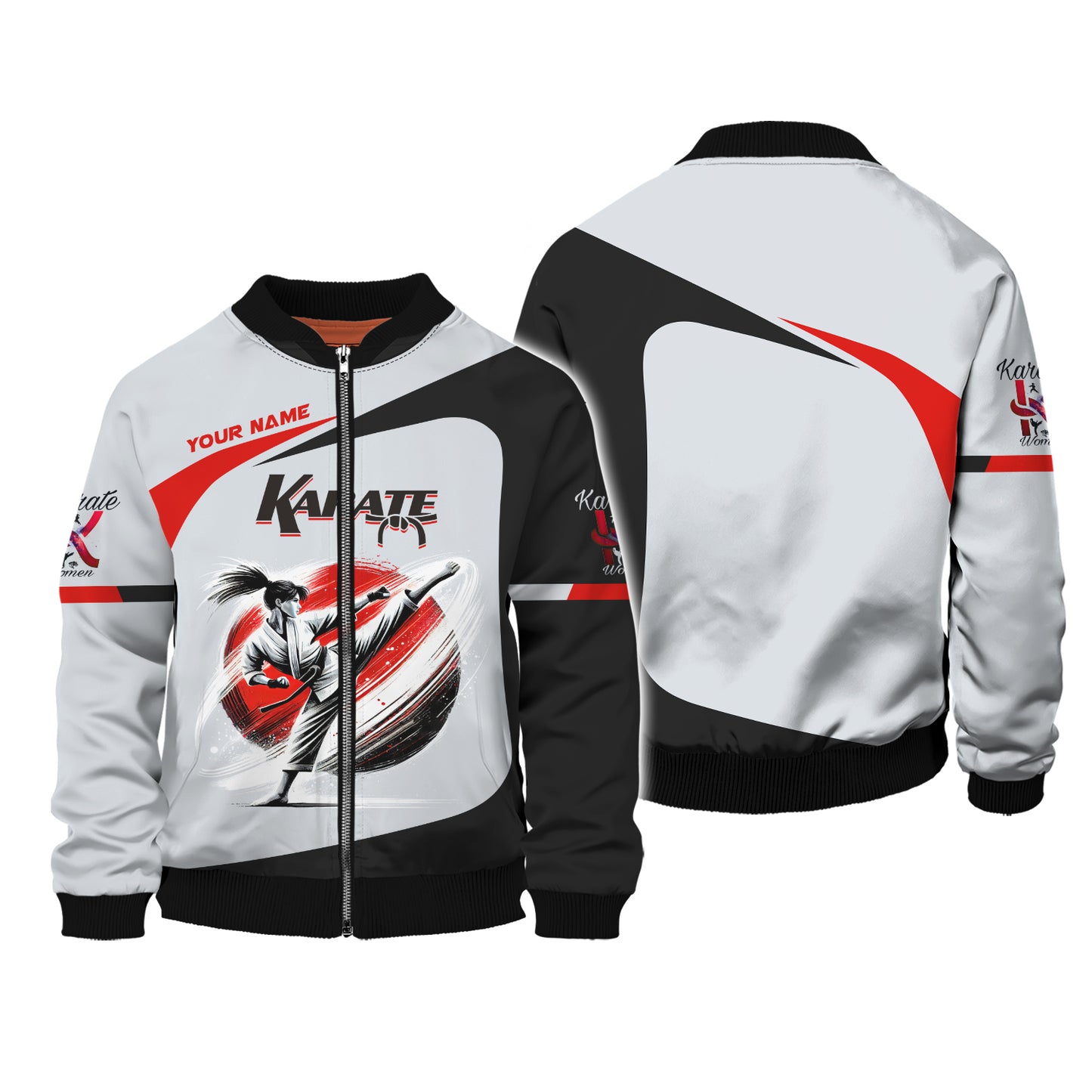 Camiseta de karate para mujer con nombre personalizado Camiseta de karate en 3D Regalo personalizado para amantes del karate