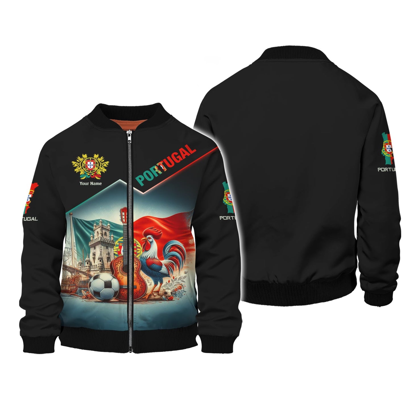 Unisex Portugal Zipper Hoodie 3D Full Print Portugal Shirt Personalized Gift For Portugal Lovers