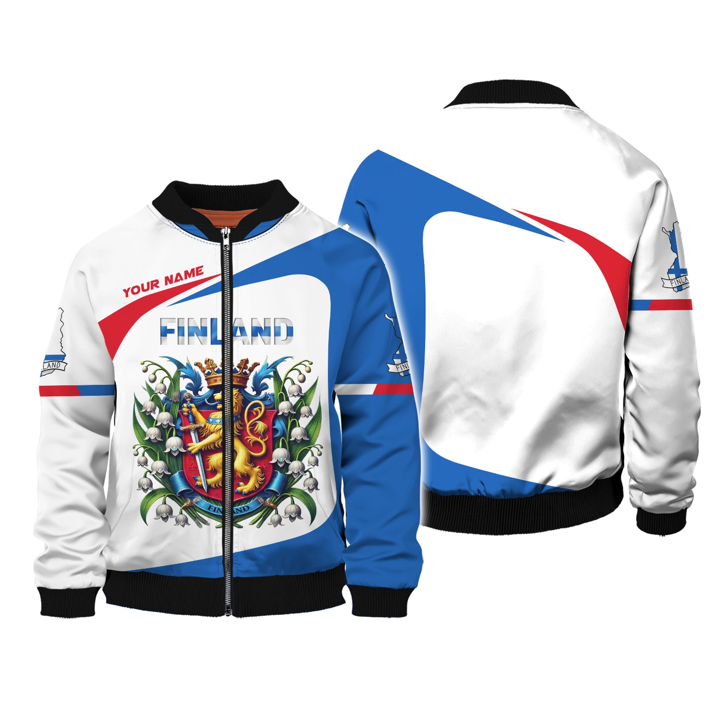 Camiseta personalizada con el escudo de armas de Finlandia, regalo para los amantes finlandeses, camiseta 3D