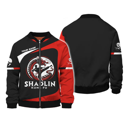 Sweat à capuche personnalisé avec nom Shaolin Kung Fu 3D avec fermeture éclair, cadeau personnalisé pour les amateurs de Shaolin Kung Fu