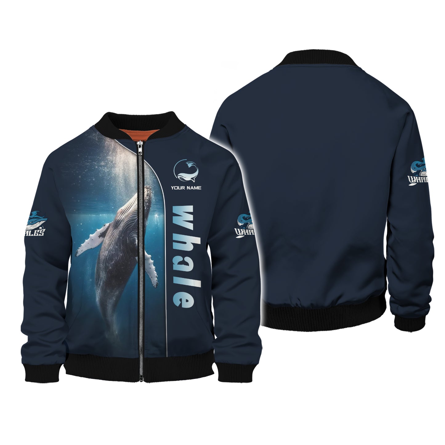 Personalized Name Whale 3D Zipper Hoodie - Embrace The Spirit Of The Ocean