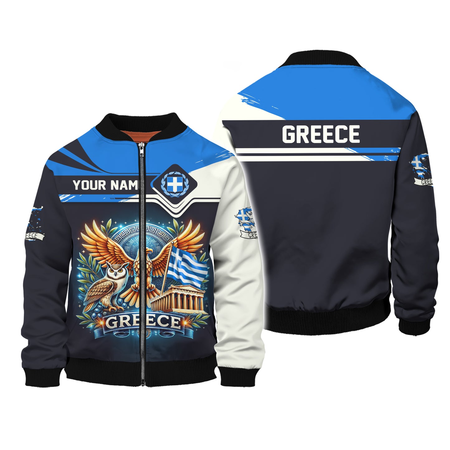 Camiseta personalizada con el nombre de Heracles y la bandera de Grecia con impresión 3D completa para amantes de Grecia