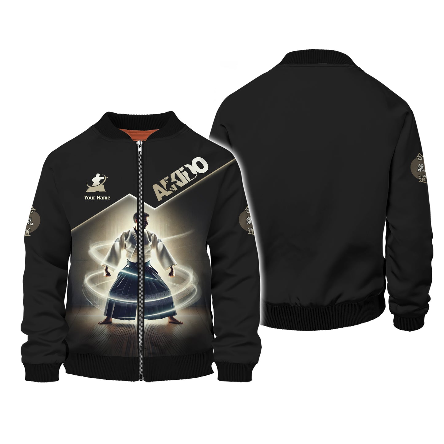 Custom Aikido Zipper Hoodie Mastery of Harmony and Energy Personalized Name Gift For Aikido Lovers