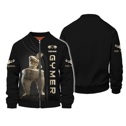 Sudadera con capucha y cremallera para hombre con estampado completo en 3D y nombre personalizado, regalo para amantes del gimnasio