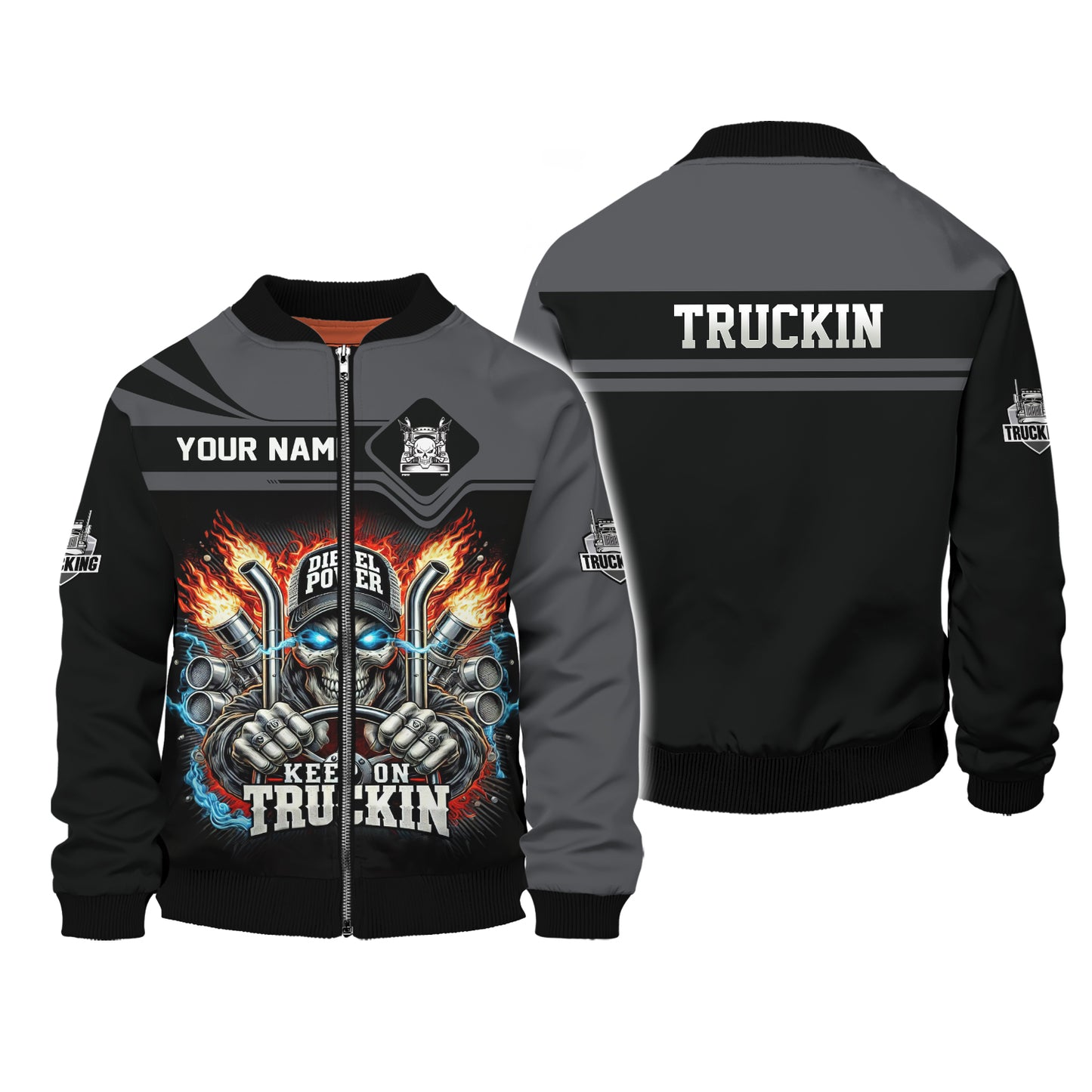 Camiseta personalizada con nombre en 3D Keep On Trucking, regalo personalizado para amantes de los camioneros