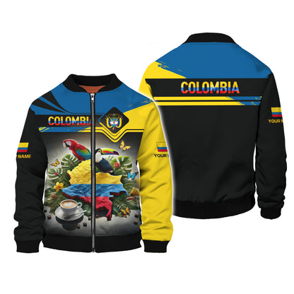 Camiseta personalizada con nombre y mapa de Colombia en 3D, regalo para amantes colombianos