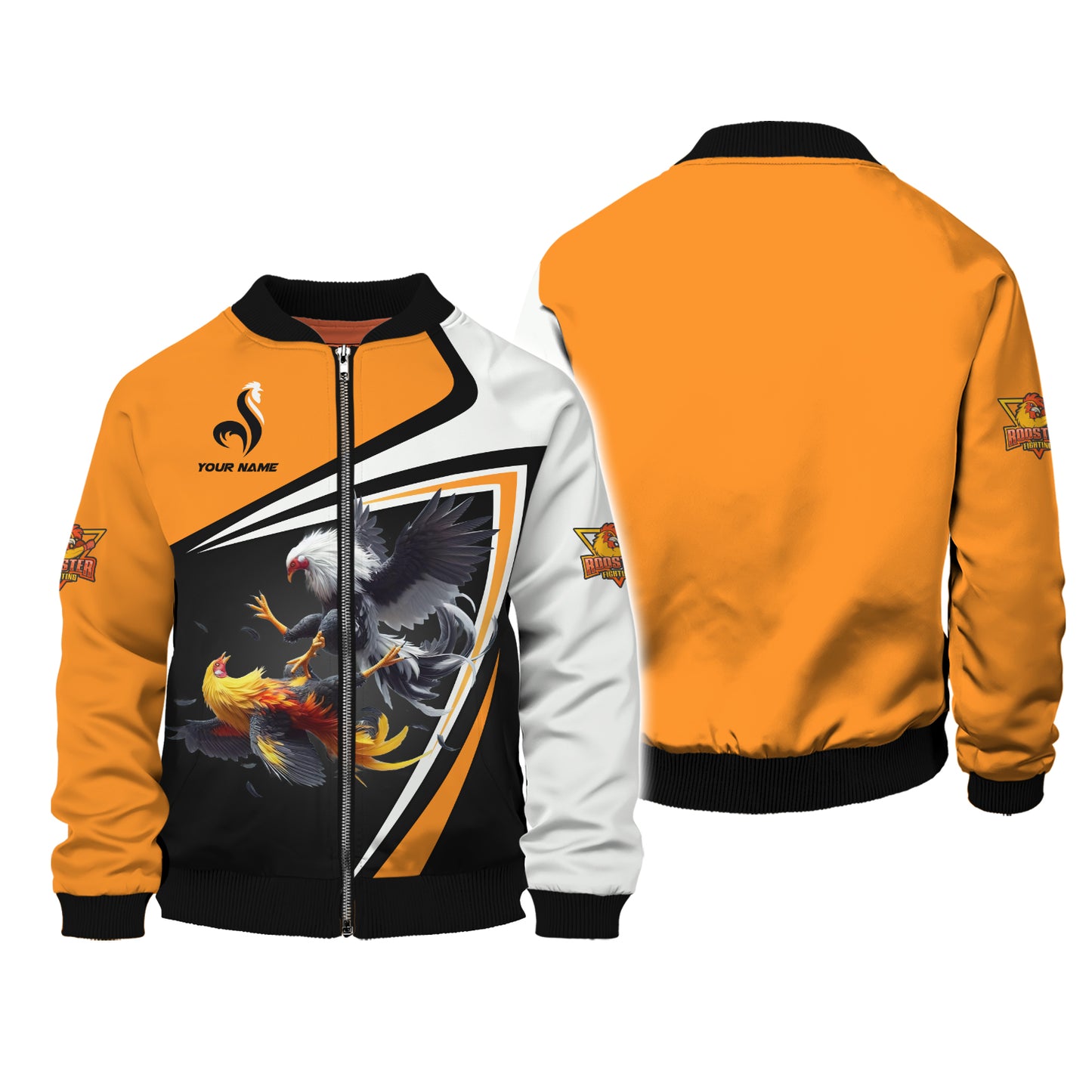 3D Full Print Rooster Fight Zipper Hoodie Personalized Name Gift For Rooster Lovers