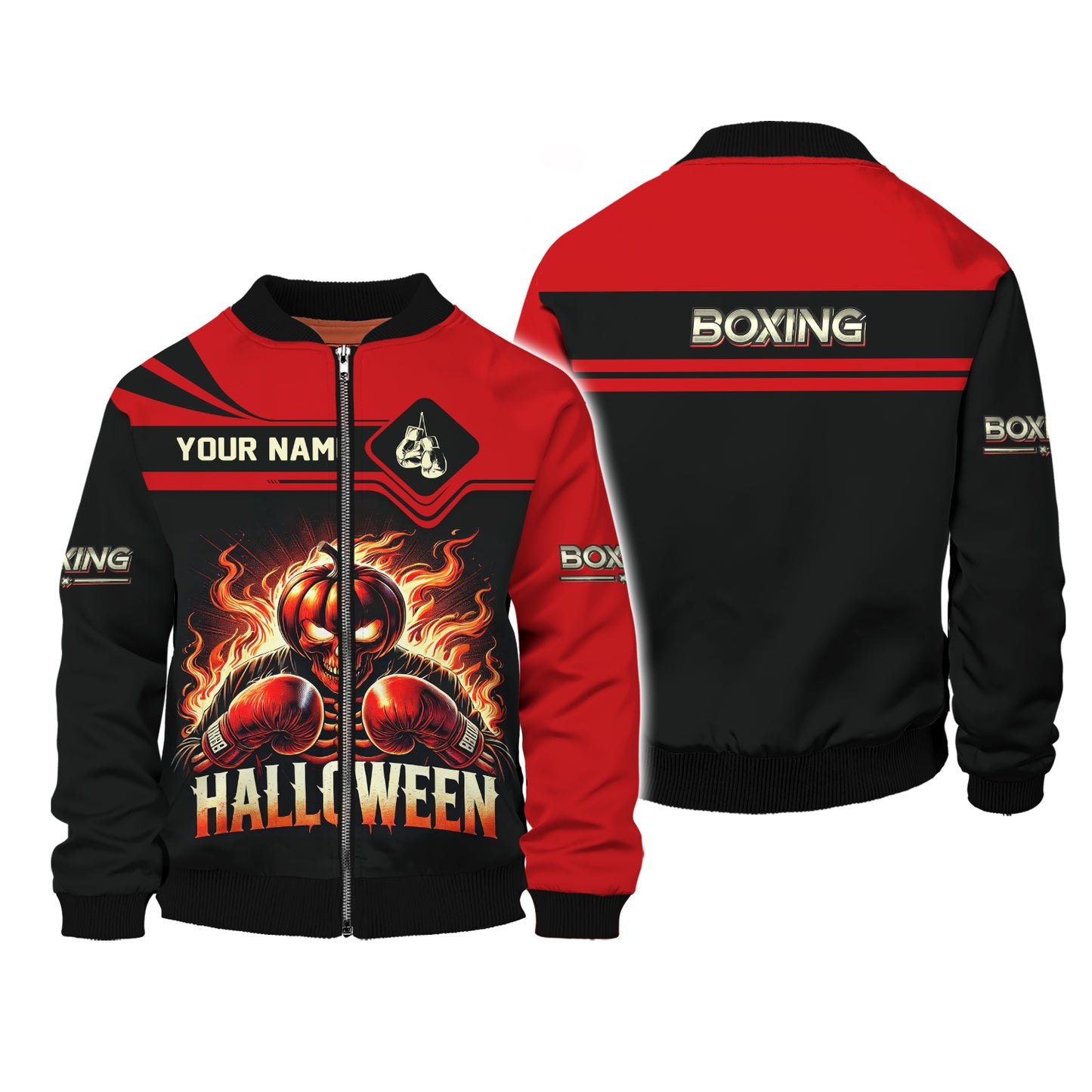 T-shirts personnalisés d'Halloween Citrouille Boxe d'Halloween T-shirt 3D Cadeau pour les amoureux d'Halloween