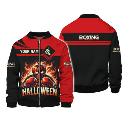 Camisetas personalizadas de Halloween, camiseta de boxeo de calabaza de Halloween en 3D, regalo para los amantes de Halloween