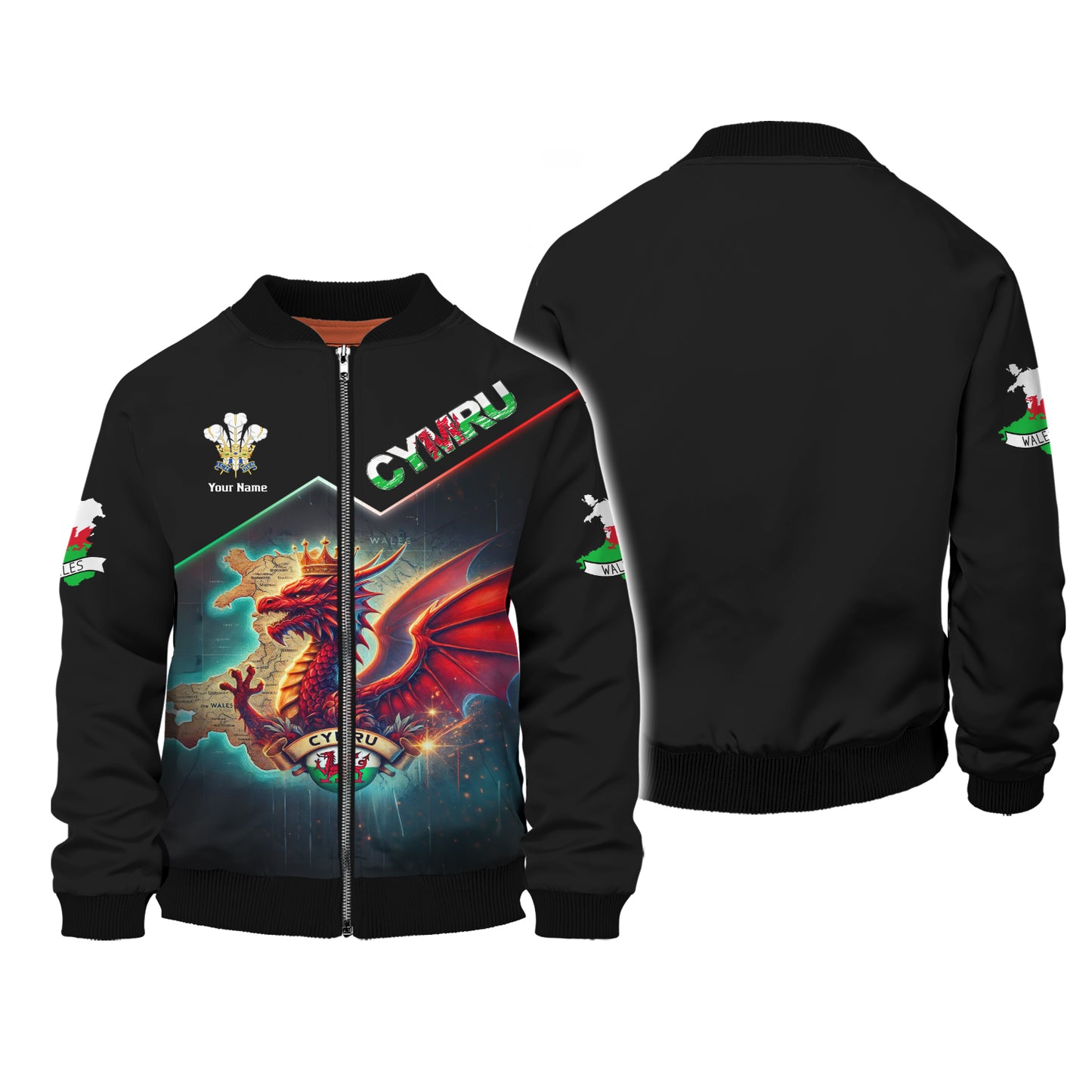 T-shirts personnalisés Dragon King Of Wales Wales T-shirt imprimé 3D complet Cadeau pour les amoureux de CYMRU