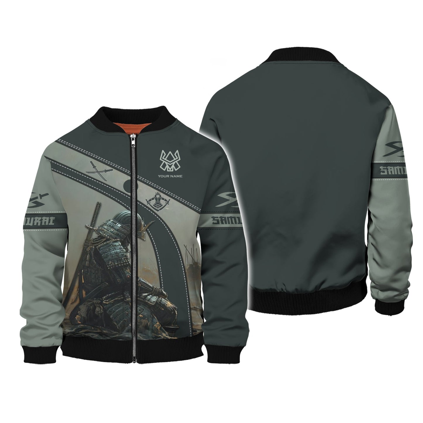 Sudadera con capucha y cremallera con estampado 3D de samurái japonés, regalo para amantes de los samuráis