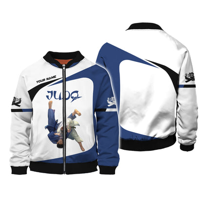 Judo Personalized Name 3D Zipper Hoodie Custom Name Gift For Judo Lovers