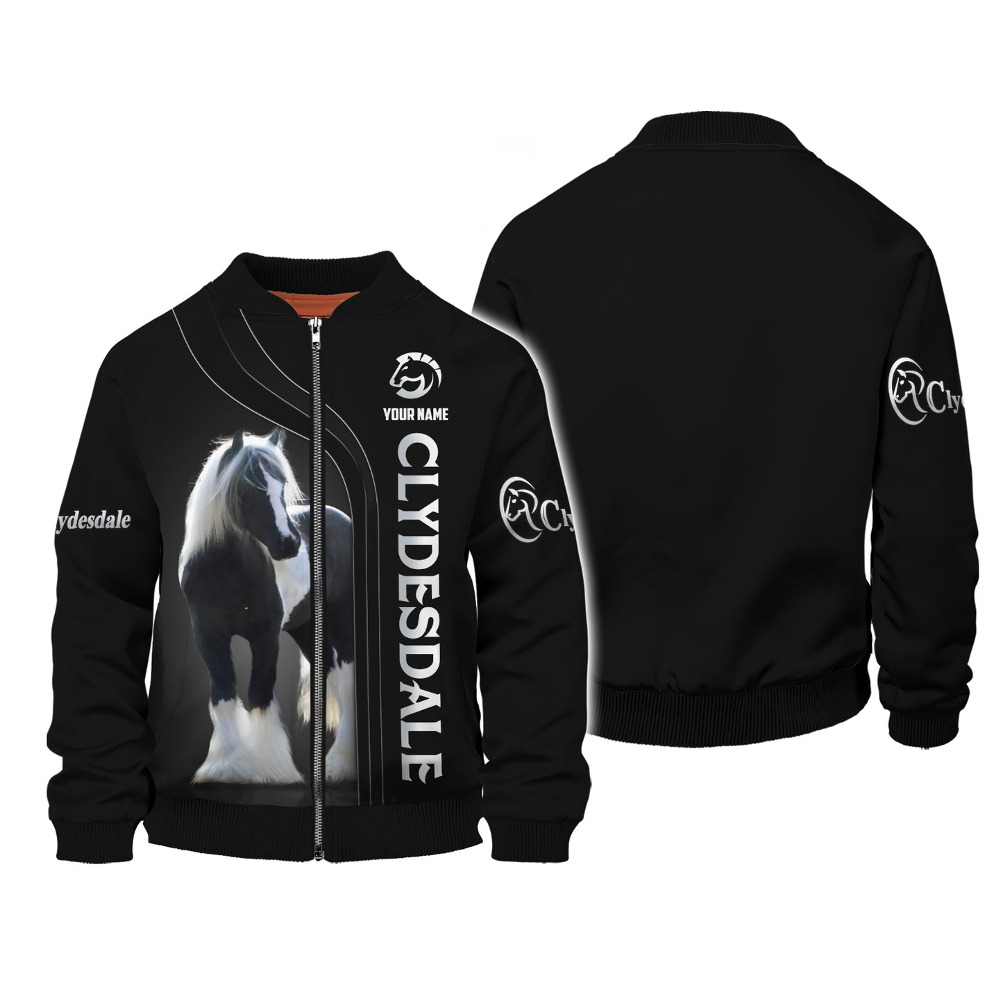 Camisetas Clydesdale con impresión 3D completa, regalo con nombre personalizado para amantes de los caballos