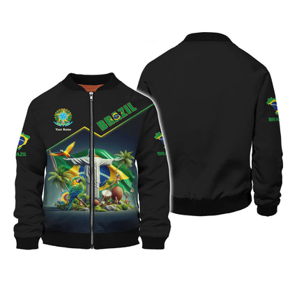 Camiseta personalizada con nombre de Brasil en 3D, regalo personalizado para los amantes de Brasil