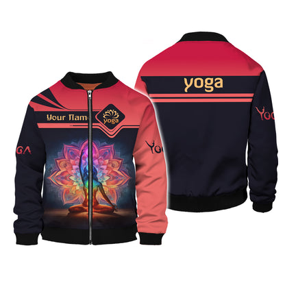 3D Full Print Yoga Spirit Zipper Hoodie Personalized Name Gift For Yoga Lovers