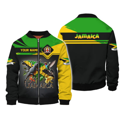 Camisetas con estampado 3D completo de guerrero cocodrilo de Jamaica, regalo con nombre personalizado para los amantes de Jamaica