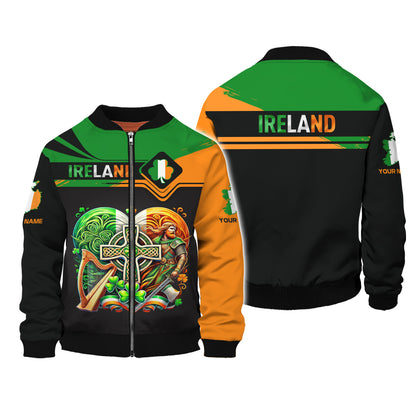 Camisetas con nombre personalizado y corazón de Irlanda con impresión 3D completa, regalo para amantes irlandeses