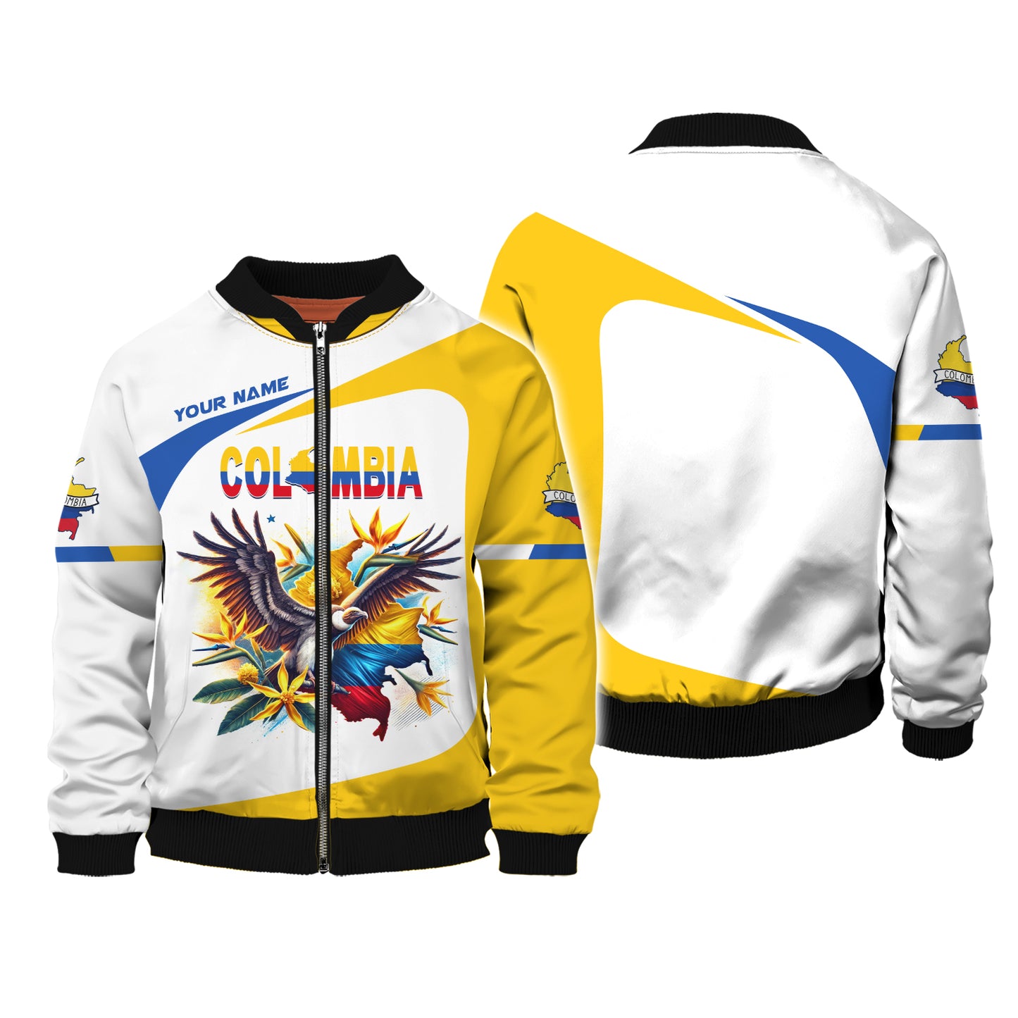 Andean Condor With Map Of Colombia Custom T-Shirts Gif For Colombian Lovers