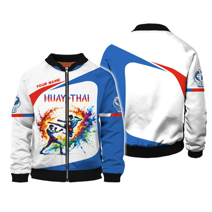 Personalized Name The Explosion Of Muay Thai Power Zipper Hoodie Custom Name Gift For Muay Thai Lovers