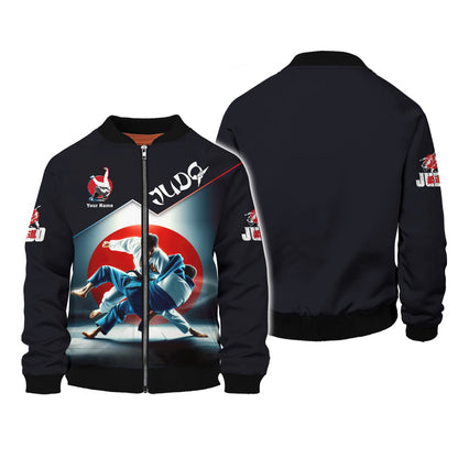 Sudadera con capucha y cremallera de judo con nombre personalizado Regalo con nombre personalizado para amantes del judo