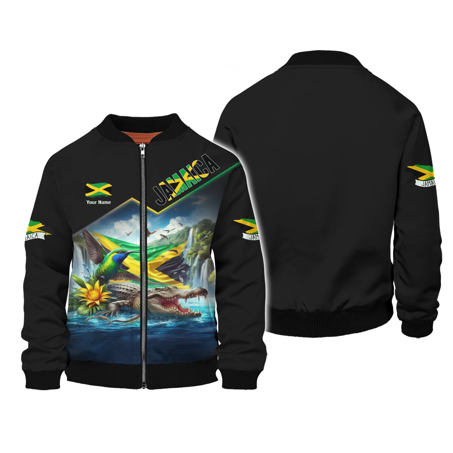 Camiseta personalizada del orgullo de Jamaica con cocodrilo y colibrí de Jamaica, regalo para los amantes de Jamaica