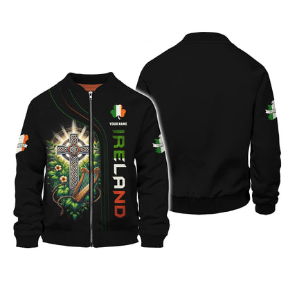 Celtic Cross Custom T- Shirts Ireland 3D Zipper Hoodie Gift For Irish Lover