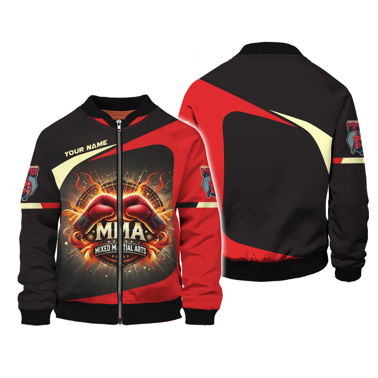 Mixed Martial Arts Personalized Name Flaming MMA Gloves Custom 3D Shirts Gift For MMA Lovers