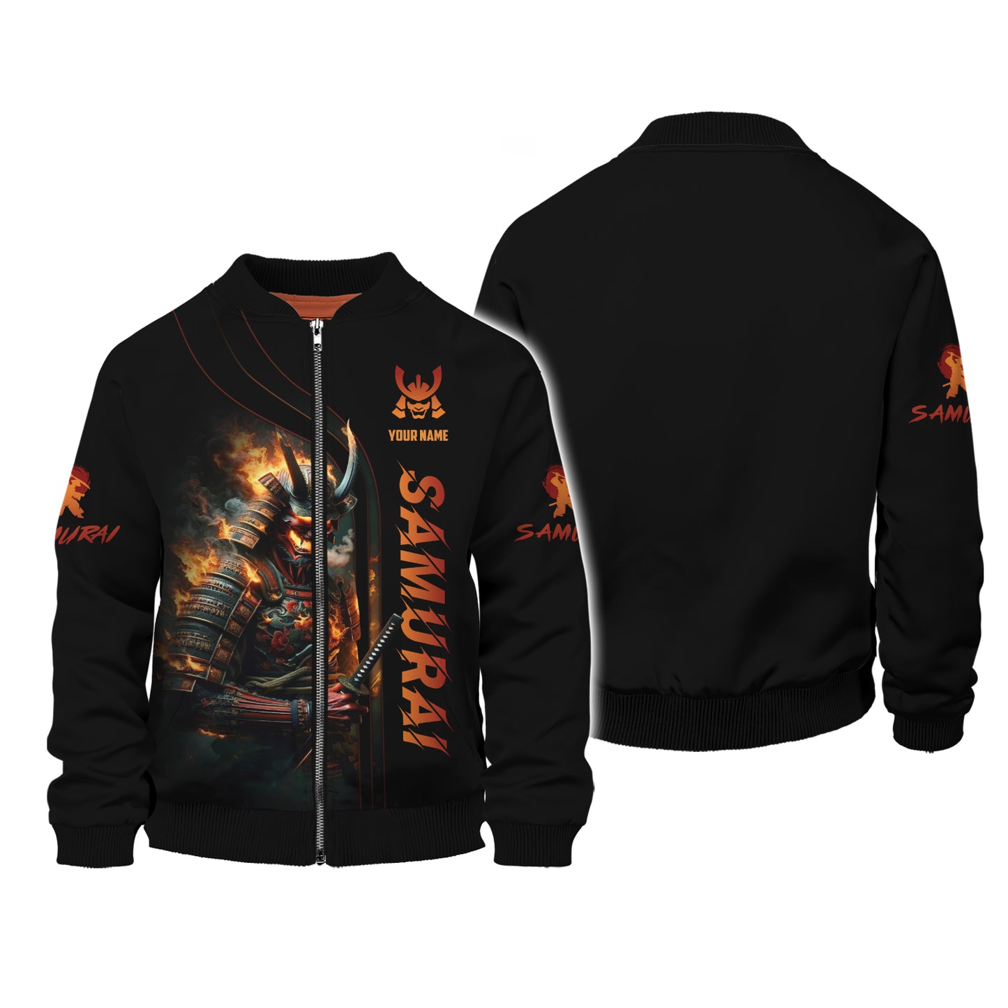 3D Full Print Samurai With Fire  Shirt Personalized Name Gift For Samurai Lovers