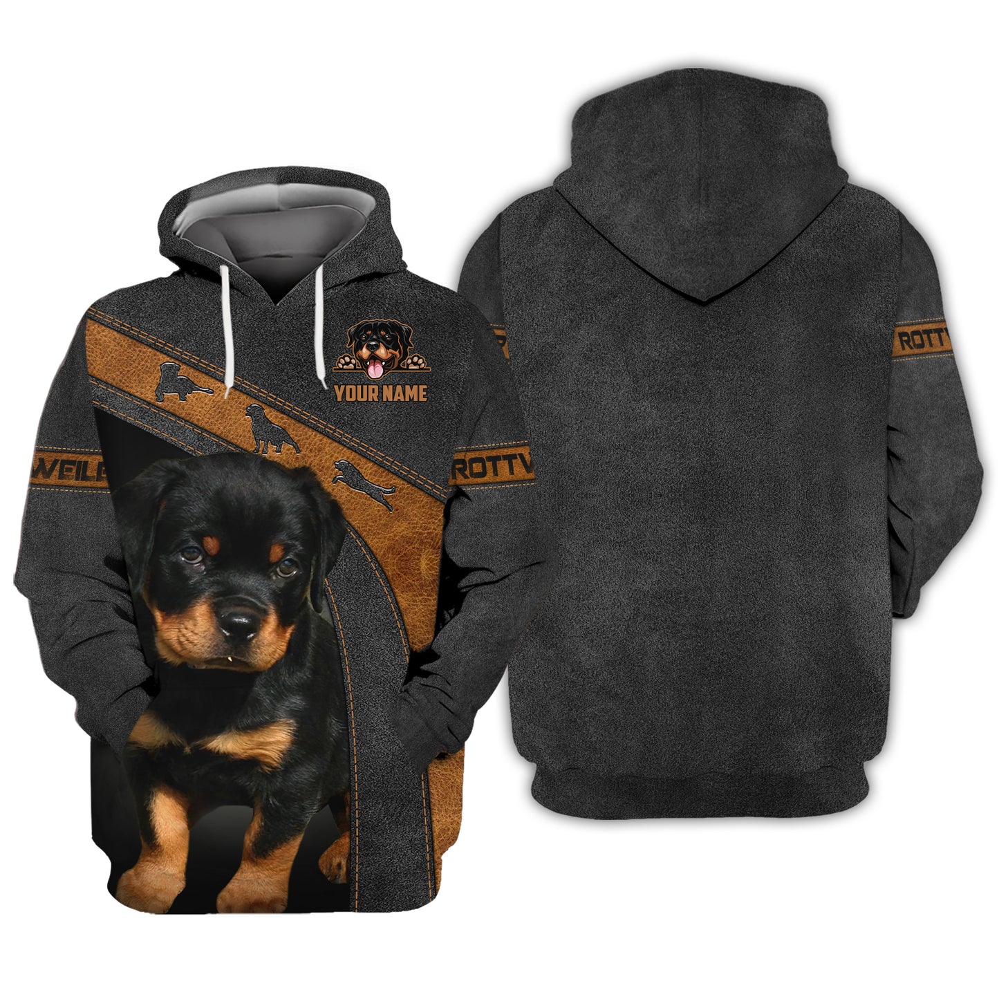 T-shirts personnalisés pour chiots Rottweiler T-shirt 3D Rottweiler Cadeau pour les amoureux des chiens