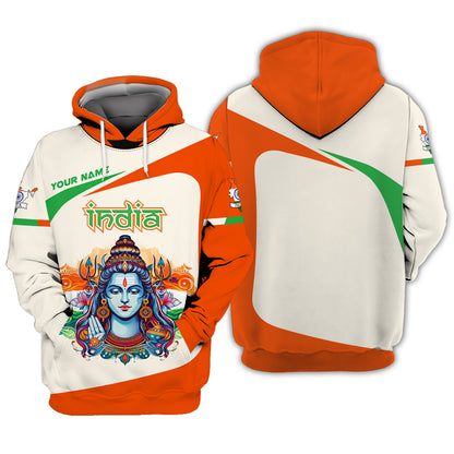 T-shirts personnalisés en Inde Lord Shiva India 3D Shirt Cadeau pour les amoureux de l'Inde