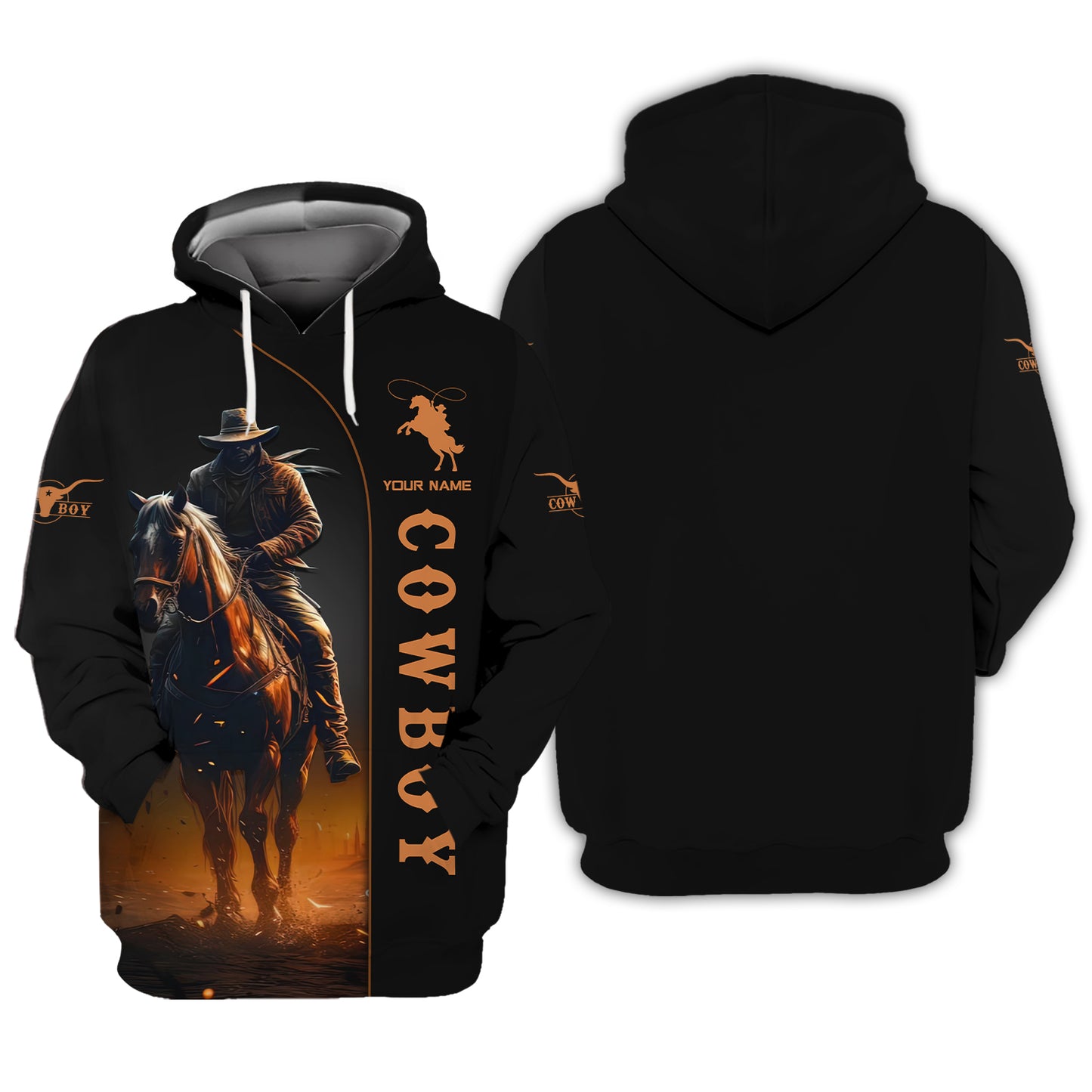 Cowboy Riding Horse Custom T-Shirts Gift For Cowboy Lovers