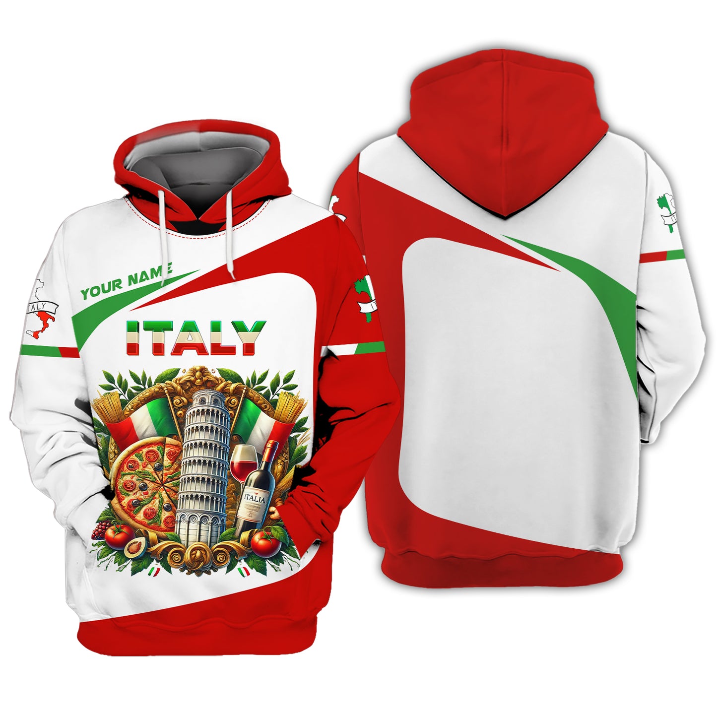 T-shirt 3D Italie Life Italie T-shirt personnalisé Cadeau pour amoureux italiens