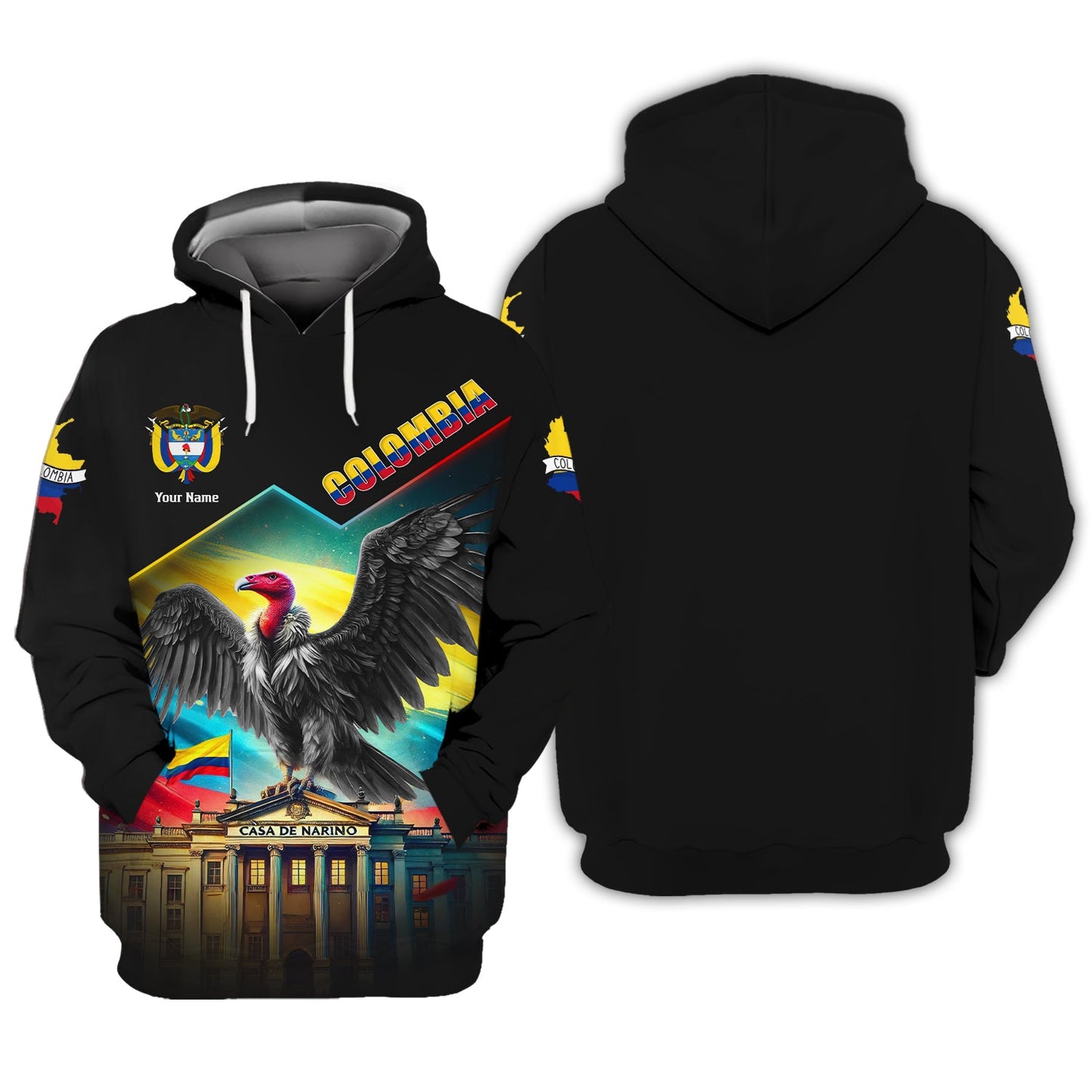 Andean Condor Of Colombia Custom T-Shirts Gif For Colombia Lover Zipper Hoodie