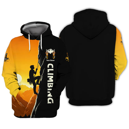 Climbing Personalized Name 3D Zipper Hoodie Custom Name Gift For Climbing Lovers