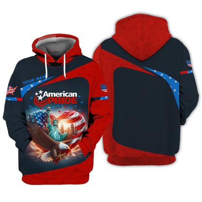 America Heart Custom Name 3D Shirt Personalized Gift For America Lovers