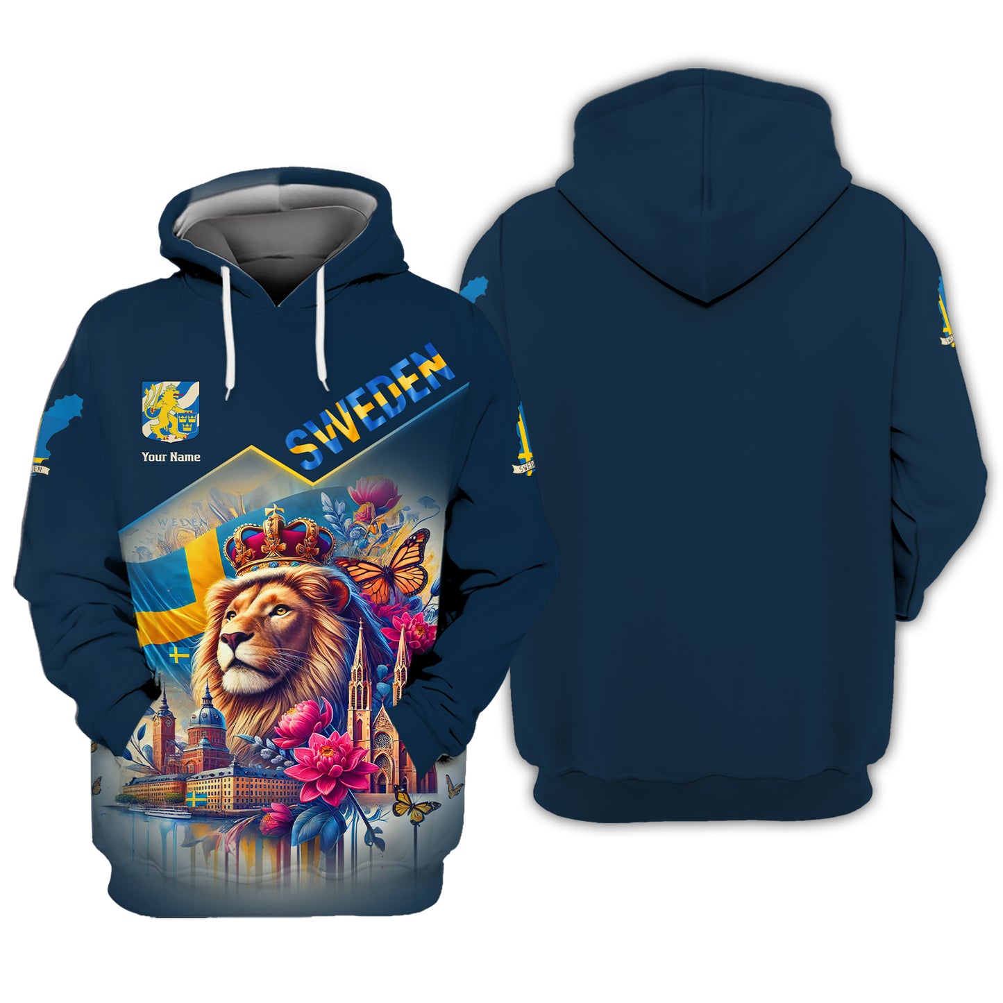 Personalized Sweden Lion Shirt - Show Your Swedish Pride in Style